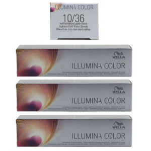 Wella Illumina 3 x 60 ml 10/36 hell lichtblond gold violett