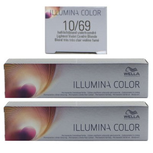 Wella Illumina 2 x 60 ml 10/69 hell lichtblond violett cendre