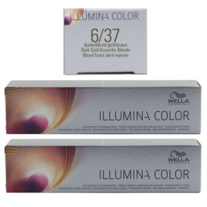 Wella Illumina 2 x 60 ml 6/37 dunkelblond gold braun