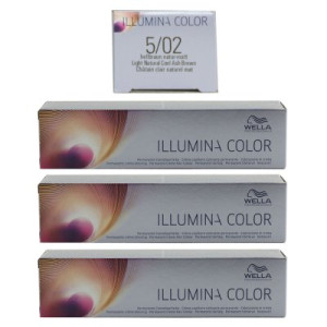 Wella Illumina 3 x 60 ml 5/02 hellbraun natur matt