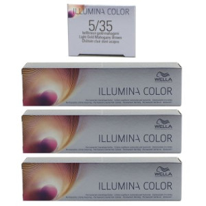 Wella Illumina 3 x 60 ml 5/35 hellbraun gold mahagoni