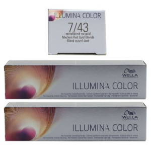 Wella Illumina 2 x 60 ml 7/43 mittelblond rot gold