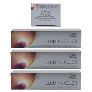 Wella Illumina 3 x 60 ml 7/35 mittelblond gold mahagoni