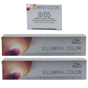 Wella Illumina 2 x 60 ml 8/05 hellblond natur mahagoni