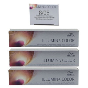 Wella Illumina 3 x 60 ml 8/05 hellblond natur mahagoni
