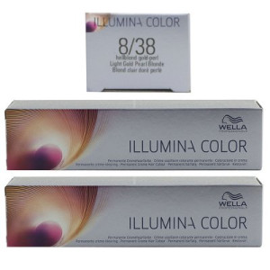 Wella Illumina 2 x 60 ml 8/38 hellblond gold perl