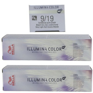 Wella Illumina 2 x 60 ml 9/19 lichtblond asch cendre