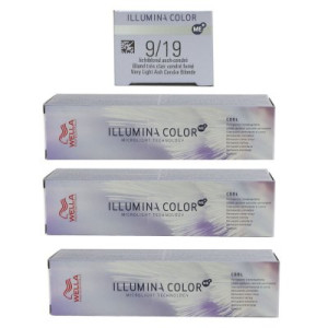 Wella Illumina 3 x 60 ml 9/19 lichtblond asch cendre