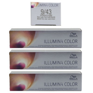 Wella Illumina 3 x 60 ml 9/43 lichtblond rot gold
