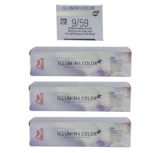 Wella Illumina 3 x 60 ml 9/59 lichtblond mahagoni cendre