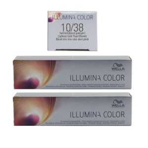 Wella Illumina 2 x 60 ml 10/38 hell lichtblond gold perl