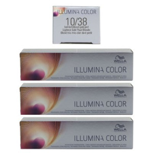 Wella Illumina 3 x 60 ml 10/38 hell lichtblond gold perl