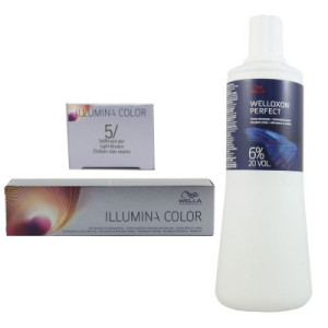 Wella Illumina 60 ml 5/ hellbraun & 1000 ml 6 % Entwickler