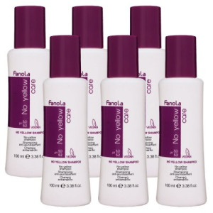 Fanola No Yellow Shampoo 6 x 100 ml für Blondes Haar Silbershampoo