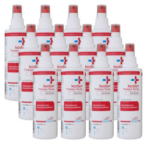 Schülke kodan Tinktur forte farblos 12 x 250 ml alkoholisches Hautdesinfektion