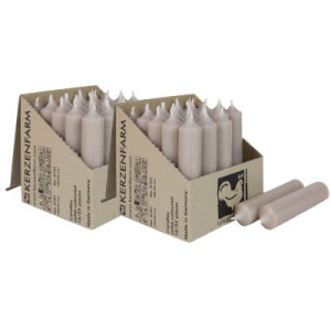 2 x 25 Stabkerzen Taupe 100 x 22 mm Kerzenfarm Kerzen Candle