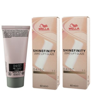 Wella Shinefinity Glaze Natural 2 x 60 ml 04/07 Bitter Chocolate Tönung Neu