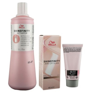 Wella Shinefinity Glaze Natural 60ml 06/02 & Activator Bottle 2 % 1L Entwickler