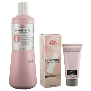 Wella Shinefinity Glaze Natural 60ml 09/05 & Activator Bottle 2 % 1L Entwickler