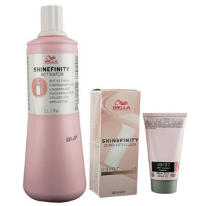 Wella Shinefinity Glaze Natural 60ml 09/07 & Activator Bottle 2 % 1L Entwickler