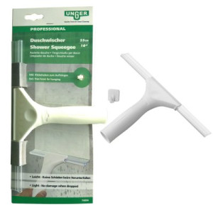 Unger Professional Duschwischer Abzieher 25 cm weiß mit Klebehaken zum aufhängen