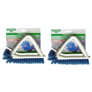 Unger Professional Eckenbürste 2 x 20 cm Runder Bürstenkopf Zwei Komponentengriff