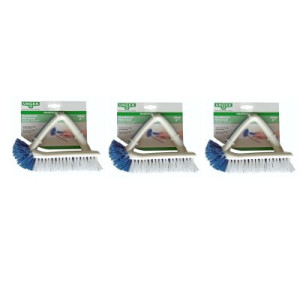 Unger Professional Flachbürste 3 x 20 cm Runder Bürstenkopf Harte Borsten Weiß Blau