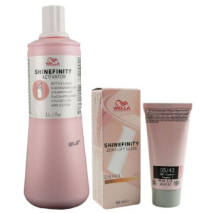 Wella Shinefinity Glaze Warm 60 ml 05/43 & Activator Bottle 2 % 1L Entwickler