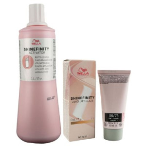 Wella Shinefinity Glaze Warm 60 ml 06/73 & Activator Bottle 2 % 1L Entwickler
