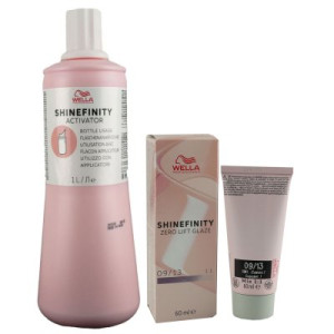 Wella Shinefinity Glaze Cool 60 ml 09/13 & Activator Bottle 2 % 1L Entwickler