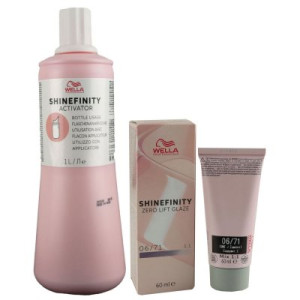 Wella Shinefinity Glaze Cool 60 ml 06/71 & Activator Bottle 2 % 1L Entwickler