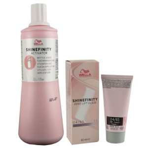 Wella Shinefinity Glaze Cool 60 ml 04/65 & Activator Bottle 2 % 1L Entwickler