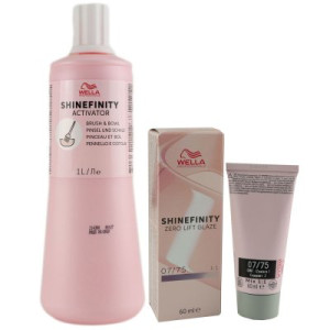 Wella Shinefinity Glaze Cool 60 ml 07/75 & Activator Brush Bowl 2% 1L Entwickler