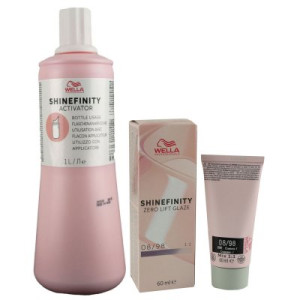 Wella Shinefinity Glaze Cool 60 ml 08/98 & Activator Bottle 2 % 1L Entwickler
