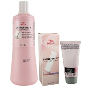 Wella Shinefinity Glaze Booster 60 ml 00/00 & Activator Brush Bowl 2 % 1 L