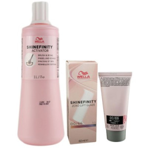 Wella Shinefinity Glaze Booster 60 ml 00/66 & Activator Brush Bowl 2 % 1 L