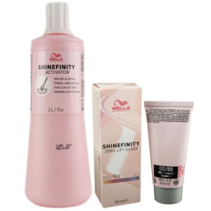 Wella Shinefinity Glaze Booster 60 ml 00/89 & Activator Brush Bowl 2 % 1 L