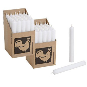2 x 25 Stabkerzen Weiß - White 250 x 22 mm Kerzenfarm Kerzen Candle