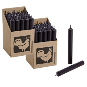 2 x 25 Stabkerzen Schwarz 250 x 22 mm Kerzenfarm Kerzen Candle