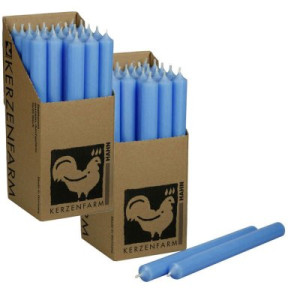 2 x 25 Stabkerzen Hellblau 250 x 22 mm Kerzenfarm Kerzen Candle