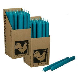 2 x 25 Stabkerzen Türkis 250 x 22 mm Kerzenfarm Kerzen Candle