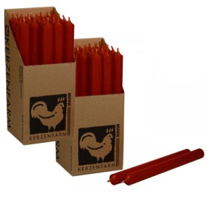 2 x 25 Stabkerzen Himbeerrot 250 x 22 mm Kerzenfarm Kerzen Candle