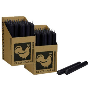2 x 25 Stabkerzen Anthrazit 250 x 22 mm Kerzenfarm Kerzen Candle