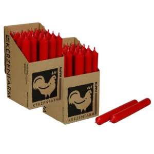 2 x 25 Stabkerzen Weihnachtsrot 250 x 22 mm Kerzenfarm Kerzen Candle