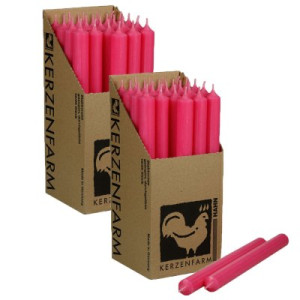 2 x 25 Stabkerzen Pink 250 x 22 mm Kerzenfarm Kerzen Candle