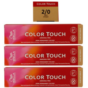 Wella Color Touch 3 x 60 ml 2/0 schwarz