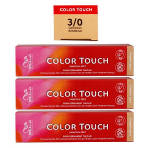 Wella Color Touch 3 x 60 ml 3/0 dunkelbraun