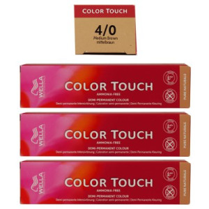 Wella Color Touch 3 x 60 ml 4/0 mittelbraun