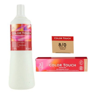 Wella Color Touch Pure Naturals 60 ml 8/0 & 1000 ml 1,9% normale Emulsion