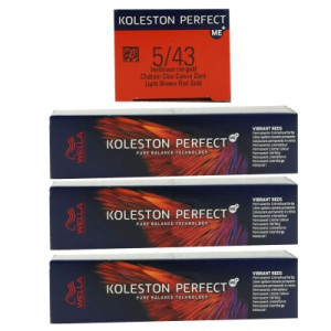Wella Koleston Vibrant Reds 3 x 60 ml 5/43 hellbraun rot gold